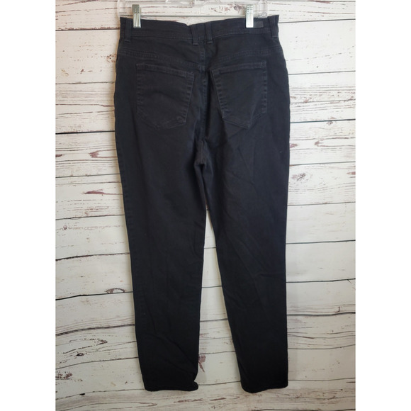 Gloria Vanderbilt Black Denim Straight Leg Mid Rise Faded Jeans Women's Size 10 - Picture 7 of 9